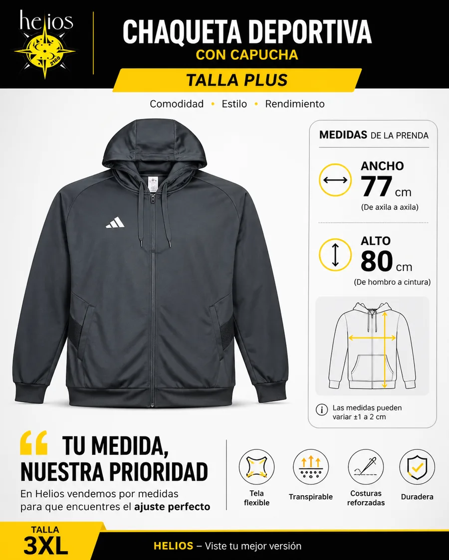 Chaqueta deportiva con capucha talla 3XL para hombre